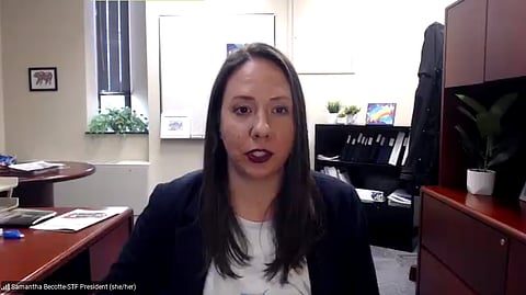 Saskatchewan Teachers Federation president Samantha Becotte expressed relief that the standoff between her union and the provincial government seems at an end