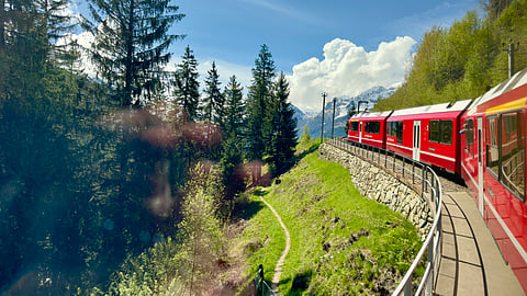 All 61 km of Bernina Express rail line in the Swiss Alps, commissioned in 1888 — the same year as the CPR — is a UNESCO World Heritage site. Banff to Jasper should be too.