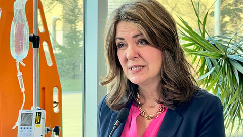 Premier Danielle Smith in Calgary on Friday 