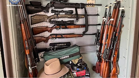 A supplied image showing firearms seized by the New South Wales Firearms Registry. Unfortunately, gun crimes involving illegal and unregistered weapons continue unabated, down under.