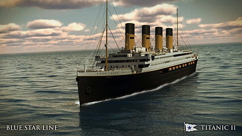 An animated rendering of the Titanic II