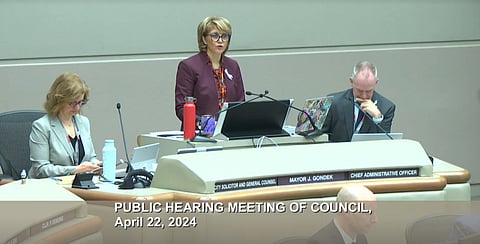 Mayor Jyoti Gondek at public hearing