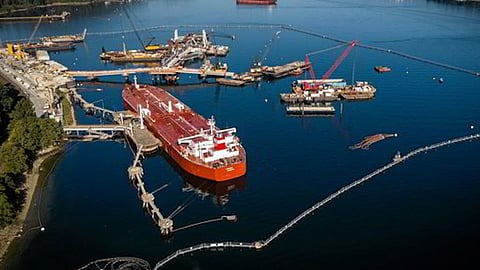 The tanker Dubai Angel loads 550,000 barrels of Suncor oil from the newly completed TMX pipeline in May destined for China.
