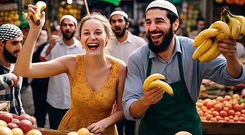 At UCLA, protesters calling for the destruction of Israel and the Jews, asked people to respect the fact that some people were allergic to bananas and not bring them to the protest. But people did and protesters... protested.