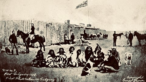 Fort Calgary, or ‘I’táámito’táaattsiiyio’pi’, circa 1878