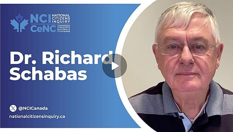 Dr. Richard Shabas, former Chief Medical Officer of Health in Ontario, told the National Citizens Inquiry May 30 he had been blacklisted by CBC