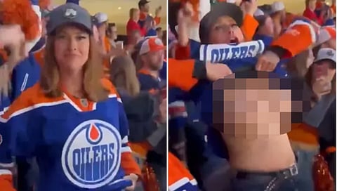 Edmonton Oilers breast flasher 
