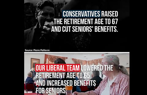 The Liberals said Canada Pension Plan and Old Age Security cheques went out to seniors on Wednesday, helping them obtain more security and freedom. 