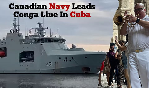 Canadian navy leads conga line in Cuba while on mission to intimidate Russia