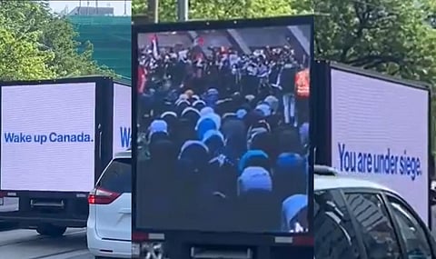 WATCH: LED lights on a Toronto truck broadcast pro-Canada messages against Islamic takeover