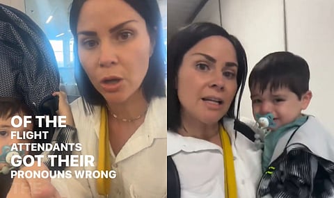 WATCH: Woman alleges she and baby kicked off United Airlines flight for using wrong pronouns 