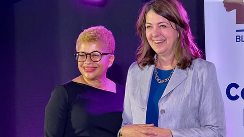 Premier Smith and Carolyn Howell at the Black Canadian Women In Action forum n Calgary on Thursday.