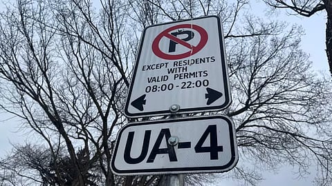 Street parking sign Edmonton 