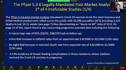 Dr James Thorp testified online to the National Citizens Inquiry on COVID-19 on May 31, 2024