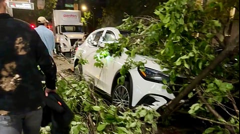 Scene of Vancouver EV crash Saturday.