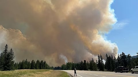 Wildfire in Jasper National Park July 2024. 