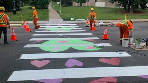 Heart crosswalk 