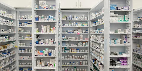 Pharmacy shelves
