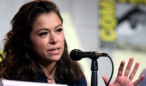 Regina-born Tatiana Maslany, shown here speaking at the 2016 San Diego Comic Con International, for "Entertainment Weekly: Women Who Kick Ass", is a talented actress but how does that make her an authority on teenage sexuality, asks Regina lawyer Gerald Heinrichs.