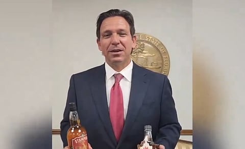 Ron DeSantis thanked Danielle Smith for sending him Canadian whiskey to honour the Florida Panthers. 