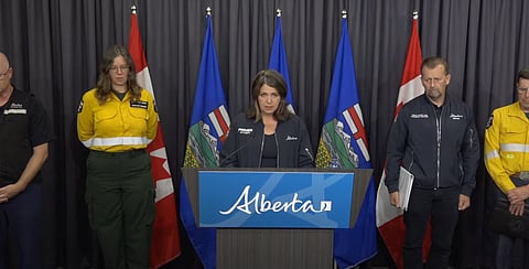 Alberta Premier Danielle Smith, Public Safety and Emergency Services Minister Mike Ellis, Forestry and Parks Minister Todd Loewen, and officials from Alberta Wildfire provided an update on the ongoing wildfire situation.