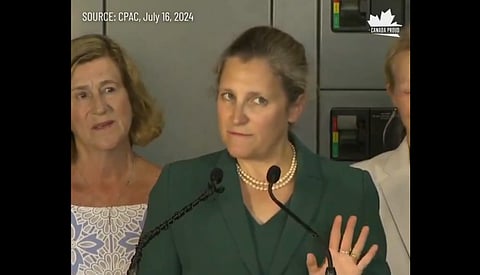 Chrystia Freeland said Justin Trudeau stood by her. 