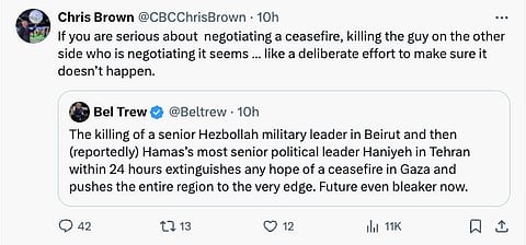 CBC's Chris Brown's tweet