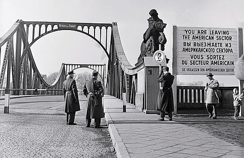 The Glienicke Bridge, connecting West Berlin and East Germany.
