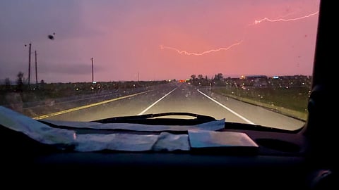 Lightning on 22X near Diamond Valley Monday night
