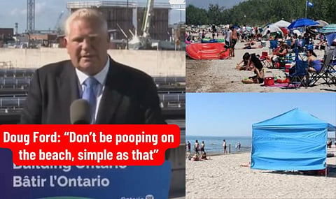 WATCH: Doug Ford hopes people are ‘respectful’ enough to not ‘poop on the beach’