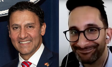 Incoming human rights commissioner Birju Dattani, Justice Minister Arif Virani