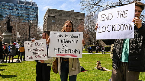 Protesters objected to Saskatchewan COVID-19 restrictions during the pandemic