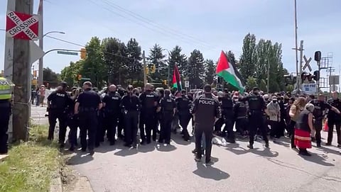 Pro-Palestinian agitators charged after blocking train tracks in East Van