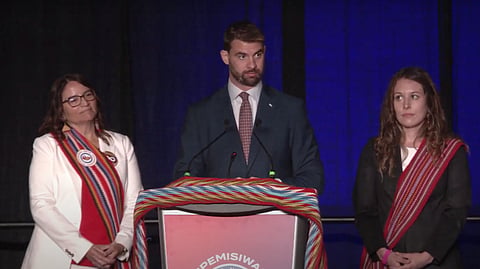 Dan Williams spoke at the Metis Nation of Alberta Inaugural Citizens' Gathering. 