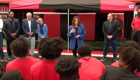 Kamala Harris said a Pennsylvania football team "will be undefeated even if you don't win every game."