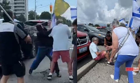 WATCH: Masked agitators violently crash Jewish protest in Toronto — three arrested, man in 80s hospitalized 