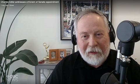 Charles Adler, responding to criticism of his Senate appointment, declares to the CBC that if the Conservative Party ever becomes a 'small-c' conservative party, he will be their 'biggest cheerleaders.'