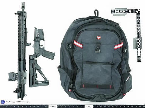 Broken down rifle and backpack used by Trump's shooter Thomas Crooks