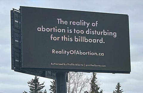 Prolife Alberta billboard