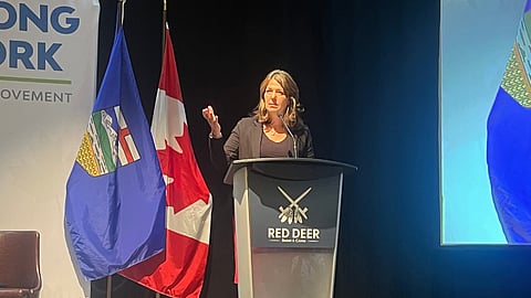 Danielle Smith said Alberta is on a path better than the one the NDP was taking it down. 