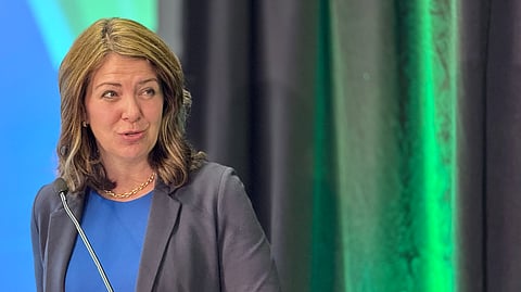 Alberta Premier Danielle Smith in Banff on Monday