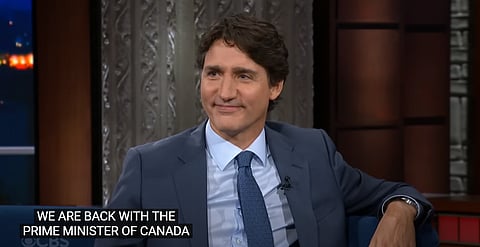 The self-satisfaction of being Justin Trudeau, pictured here on the Colbert Show. Briefly, he has reason to be, having seen off a caucus revolt that failed for want of intestinal fortitude. Writer John Thomson points out that principled conservatives are better at confronting leadership because their principles matter to them.