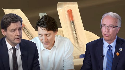 David Eby, Justin Trudeau, and John Rustad