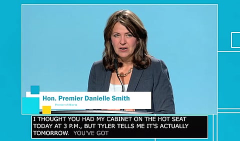 Danielle Smith said her cabinet ministers would soon have municipal politicians put them on the hot seat. 