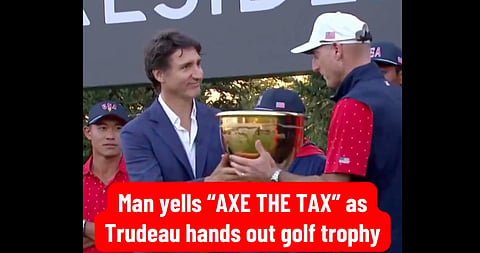 A heckler gave Justin Trudeau a piece of his mind. 