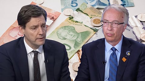 NDP leader David Eby and BC Conservative leader John Rustad. Rustad's full-throated condemnation of Monday's pro-Hamas demonstrations in Vancouver left Eby looking weak.