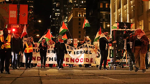Anti-Israel demonstrators in Vancouver