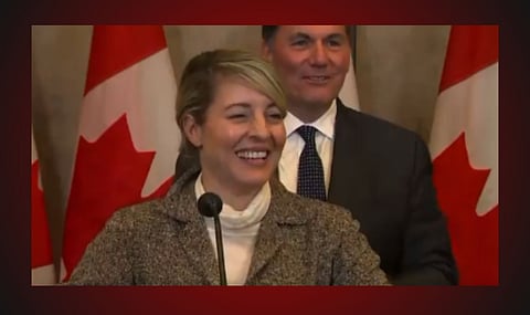 Foreign Minister Mélanie Joly and Public Safety Minister Dominic LeBlanc 