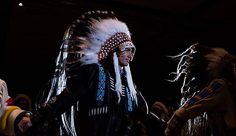  A very well-remunerated aboriginal industry lives on the avails of peddling the narrative of murdered indigenous children, writes former Manitoba attorney general James C. McCrae. He contends that apart from being fundamentally dishonest at root, it is borderline abusive to children. Still, the federal government supports it. 
Here, Prime Minister Trudeau takes part in the Tsuut'ina bonnet transfer ceremony in March 4th, 2016, in Alberta, not long after he came to power.