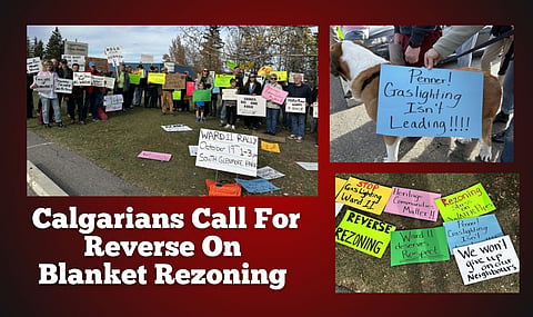 Calgarians call for reverse on blanket rezoning at Ward 11 rally 